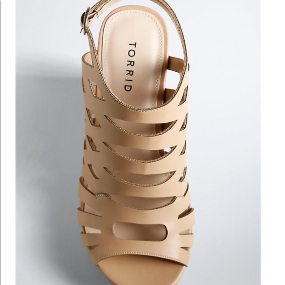 Torrid Nude Strappy Wedges- 12W - Picture 5 of 6